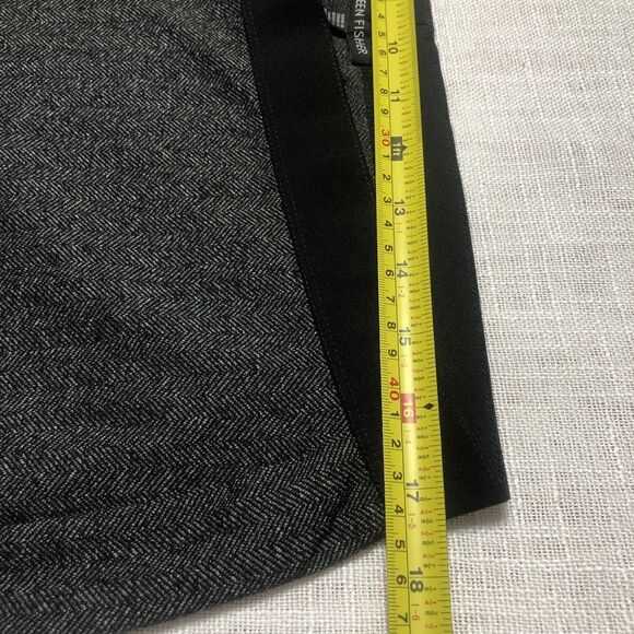 Eileen Fisher Leggings Women L Charcoal Herringbone Pull-On Pants Minimalist - Picture 10 of 13
